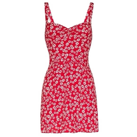 Reformation Floral Red Mini Dress EUC - Picture 5 of 8
